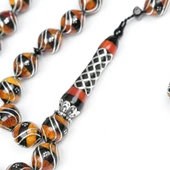 Oltu Taşı Maskot Çift Çeşmi Bülbül İşlemeli Tespih thumbnail 3