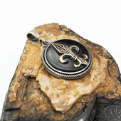 Opsidyen Taşlı Model Gümüş Erkek Kolye thumbnail 2