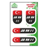 KAN GRUBU I AB Rh(-) SİYAH DÖRTLÜ DAMLA ETİKET - 1