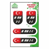 KAN GRUBU I B Rh(-) SİYAH DÖRTLÜ DAMLA ETİKET - 1