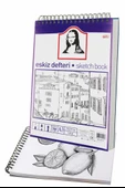 A3 Telli Eskiz Defteri Monalisa Spiralli Kömür Kalem Karakalem Rulo Kalemlik Siyah 24 Bölmeli Dereceli Kalem Gölgeleme - 2
