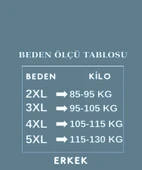 Pijamoni Erkek Battal Düğme Yaka Penye Uzun Kol  Pijama Takımı 6720/7 - 1 Adet  4XL Yeşil - 3