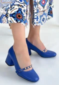 Tino Mavi Cilt Topuklu Ayakkabı thumbnail 3