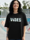 Baskılı Oversize T-shirt - Siyah - 3