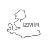 İzmir Harita Araba Sticker 17x17 Cm Gri - 1
