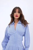 6558 ELBİSE-MAVİ BEYAZ ÇİZGİLİ - 3