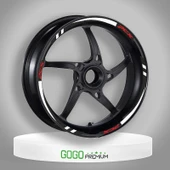BEYAZ I REFLEKTÖR BASKI HONDA PCX UYUMLU 1 SET JANT ŞERİDİ - 1