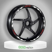 BEYAZ II REFLEKTÖR BASKI HONDA PCX UYUMLU 1 SET JANT ŞERİDİ - 1