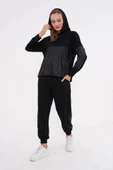 Kadın Uzun Kollu Kapüşonlu Oversize Sweat Ve Pantolon Ikili Takım - 11