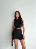 Tek Omuzlu Kolsuz Mini Boy Elbise - Siyah - 3