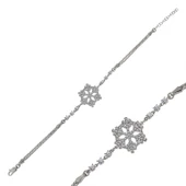 925 Ayar Gümüş Kar Tanesi Kadın Bileklik thumbnail 2