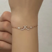 ​925 Ayar Gümüş Rose Kelebek Kadın Bileklik thumbnail 3