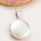 ​925 Ayar Gümüş Kapaklı Madalyon Kadın Kolye thumbnail 1