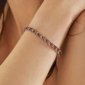 ​925 Ayar Gümüş Kare Zultanit Taşlı Kadın Bileklik thumbnail 3