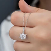 925 Ayar ​Gümüş Çiçek Desenli Kadın Kolye thumbnail 1