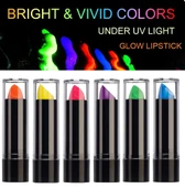 Karanlıkta Parlayan Yanan UV Neon Ruj Yüz Boyama 6 Adet 6 Renk - 1