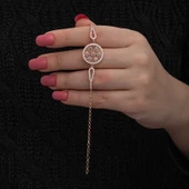 ​Gümüş Rose Renkli Yaşam Çiçeği Kadın Bileklik thumbnail 2