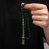 Gümüş Püskül Sıkma Kehribar Tesbih thumbnail 1