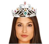 Gümüş Renk Plastik Prenses Tacı Kraliçe Tacı 60 cm thumbnail 1