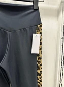 Kadın Full Likralı Mikro Dalgıç Kumaş Leopar Desenli Yüksek Bel Tayt - 4