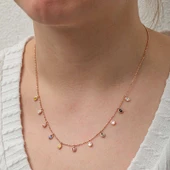 Gümüş Renkli Oval Taşlı Şans Kadın Kolye thumbnail 4