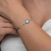 Gümüş Nazarlı Sonsuzluk Kadın Bileklik thumbnail 5