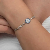 Gümüş Nazarlı Sonsuzluk Kadın Bileklik thumbnail 4