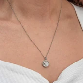 Gümüş Sedef Taşlı Ay Yıldız Hilal Kadın Kolye thumbnail 5