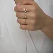 925 Ayar Gümüş Rose Sonsuzluk Kadın Bileklik thumbnail 2