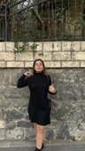 Kadın Uzun Kollu Balıkçı Yaka Kısa şardonlu Kaşkorse Elbise - 5