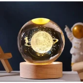 Gezegen Renk Değiştiren Işıklı Cam Küre 8cm - 1