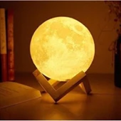 Ahşap Standlı Ay Gece Lambası 12Cm - 2