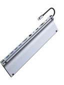 11/12-İN-1 TYPE C DOCK USB C HUB 3.0 SPLİTTER ÇOKLAYICI 4K RJ45 SD/TF VGA HDMI UYUMLU DİZÜSTÜ BİLGİSAYAR BYL-2003 thumbnail 2