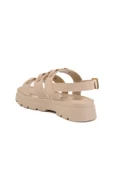 Ayakmod Bej Kalın Taban Kadın Sandalet T-007 Z - 4
