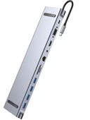 11/12-İN-1 TYPE C DOCK USB C HUB 3.0 SPLİTTER ÇOKLAYICI 4K RJ45 SD/TF VGA HDMI UYUMLU DİZÜSTÜ BİLGİSAYAR BYL-2003 thumbnail 1