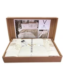 Viola Home  8 Parça %100 Pamuk Poplin Çift Kişilik Pikeli Nevresim Takımı - 6