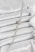 Pirinç Gümüş Renk Zirkon Taşlı Kuğu Model Kadın Bileklik - TJ-BB7073 - 2