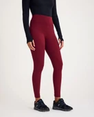 Nonofit Yüksek Bel Düz Sporcu Tayt - Bordo - 1