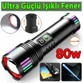 3000 Lümen Şarjlı Powerbank Özellikli Usb Su Geçirmez LED El Feneri Güçlü Işık Kamp Güvenlik Ev Fener - 1