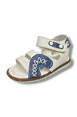 Şirinbebe 1568-20 Anatomik Dikiş Çirtli Erkek Çocuk Sandalet Beyaz Mavi 21-25 - 1