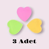 Homix 3 PAKET Kalp Şeklinde Yapışkanlı Notluk 76 x 76 cm Neon Renkler 100 Yp - 1