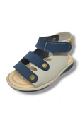Şirinbebe 1557-20 Anatomik Tek Cirtli Erkek Çocuk Sandalet Lacivert Gri 21-25 - 1