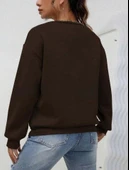 Kadın Uzun Kollu Bisiklet Yaka şardonlu üç Iplik Kumaş Sweat thumbnail 4