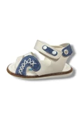 Şirinbebe 1568-20 Anatomik Dikiş Çirtli Erkek Çocuk Sandalet Beyaz Mavi 21-25 - 2
