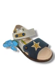 Şirinbebe 1553-20 Anatomik Yıldız Desen Cirtli Bebek Erkek Çocuk Sandalet Sari Gri 18-20 thumbnail 1