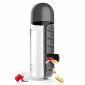 Haftalık İlaç Organizerli Plastik Su Şişesi 600 ml - 4