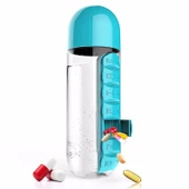 Haftalık İlaç Organizerli Plastik Su Şişesi 600 ml - 3