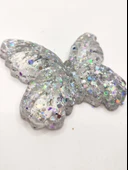 Kelebek Şeffaf Glitter Simli Moj Moj Taba Squishy Sıkma 10x8 cm Simli Sukuşi - Gri - 5