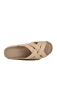 Aspor Bej Hakiki Deri Kadın Düz Terlik thumbnail 4