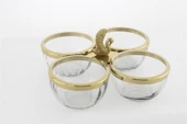 Mikasa Moor Gold Metalli 4 Bölmeli Cam Çerezlik 22x12cm - 2